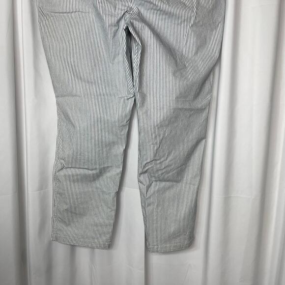 GAP chinos pants trousers women's 14 white blue seersucker look girlfriend - Picture 11 of 14